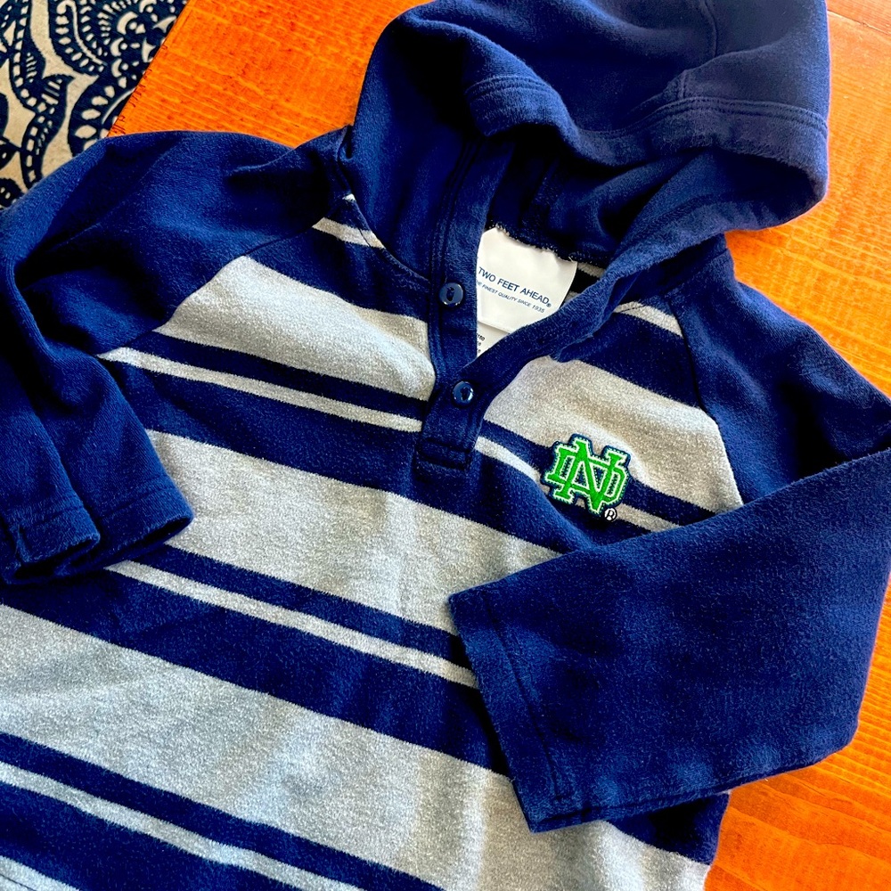 Notre Dame Irish striped hoodie toddler